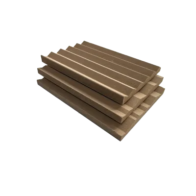 Fluted Wood Veneer Modern Fibreboard Panels Moisture Proof First-Class Grade