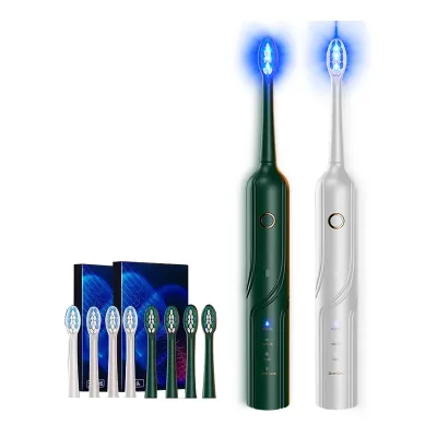 LED Blue Light Antibiosis Electric Sonic Toothbrush USB Teeth Whitening Sonic Toothbrush With Intelligent Pressure Sensor