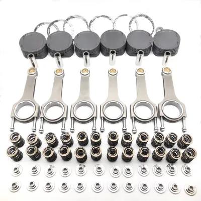 M104 Forged Piston Forged Connecting Rods Dual Valve Spring and Titanium Retainer Kit for Mercedes Benz M104 3.2L 90.05mm 143mm