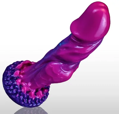 Customized Blue Artificial Silicone Dildo with Snake Texture Design 100% Waterproof Portable Adult Sex Toy