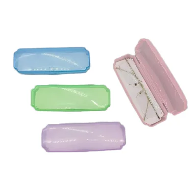 Custom Logo Portable Clear Eyewear Case Rectangular Plastic Travel Case for Eyeglasses Made From Cloth and Paper Material