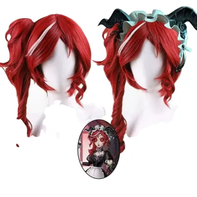 Synthetic Fiber Game Priestess Cosplay Wig Red Fiona Crimson Anime Ponytail Natural Wave Synthetic Lace Headpiece Wig for Wig