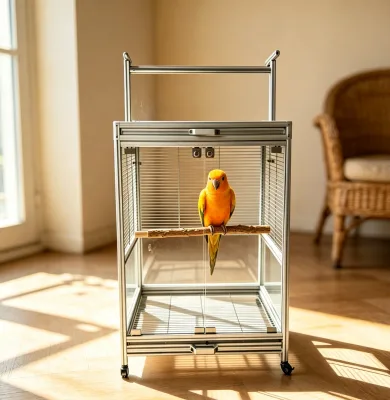 Removable Classic Luxury Breathable Aluminum Small & Medium Parrot Bird Cage Carrier Bird Cage Large Parrots