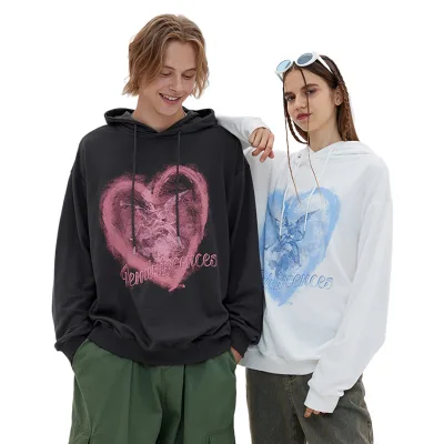 High Quality Heart-shaped Hooded Street Fashion Sportswear With Heavyweight Thickening and Niche Casual Design Hoodie