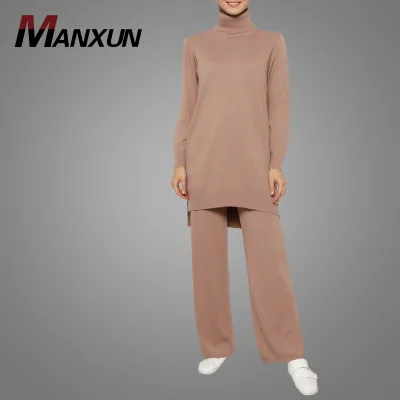 Islamic Women Tracksuit 2023 New High Quality Muslim Sports Wear Full Cover Hoody Style Blouse With Pants