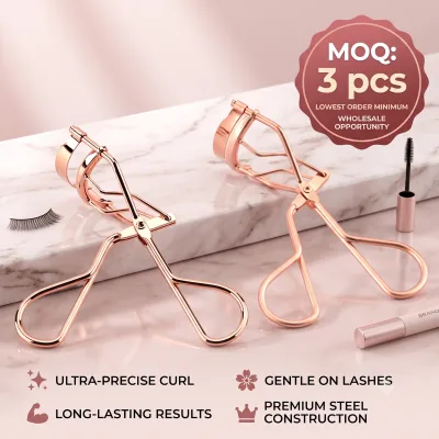 Portable Rose Gold Eyelash Curler with Customized Logo Low Price Mixed Procurement Private Label Lash Curler Natural Glam Lashes