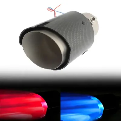 Blue Flame Exhaust Muffler Tail Pipes One Outlet Single Carbon Fiber Exhaust Tip for Akrapovic