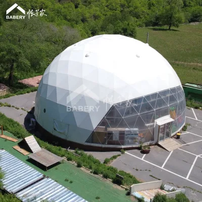 15 Meters Diameter 177 Square Meters Wind-Resistant Quick Installation Reusable Circular Dome Restaurant Tent Bubble Houses