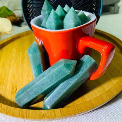 Wholesale High Quality Crystal Point Polished Stone Green Aventurine Tower Decoration for Home