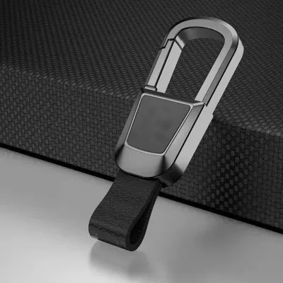 Influencer-style Men's Premium Zinc Alloy Car Keychain with Anti-loss Feature Laser-Engraved Logo Key Ring Charm
