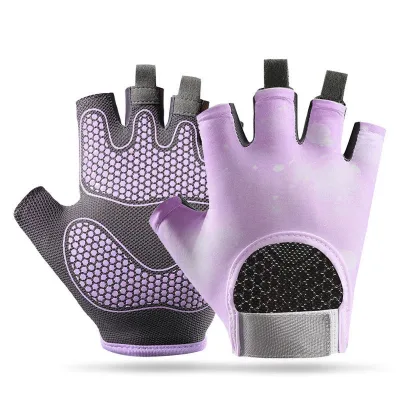Cycling Gloves Male Half Finger Sports Fitness Female Summer Outdoor Bicycle Non-slip Dew Finger Shock Absorption Breathable