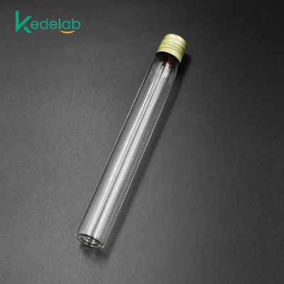 Glass test Tubes with Aluminum Screw Cap