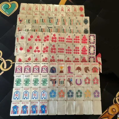 Pearlesent Luxury Equestrian-Inspired Pearl Acrylic Tiles Elegantly Designed Household American Mahjong Deep Ink Tiles