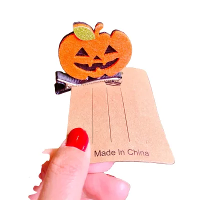 Halloween Decor Glitter Spider Hair Bow Girls Party Dance Hair Accessories Cartoon Ghost Hairpin Halloween Holiday Supplies