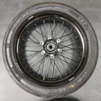 Supermoto Wheel Set for Komodo with CST 100/80-17 CST NK01 130/70-17ubeless Tire for Pit Dirt Bike Street Motorcycle Ebike Part