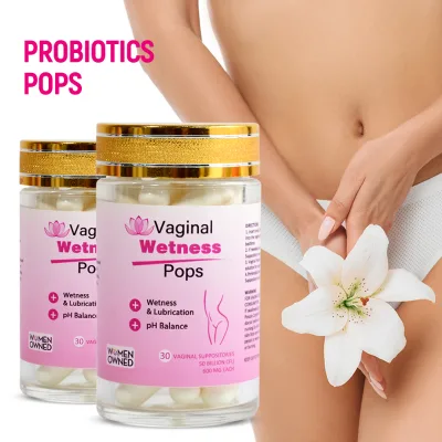 Chinaherbs OEM White Vaginal Pops for Wetness Probiotic Capsules for Women Vaginal Health Female Private Parts Flora Balance