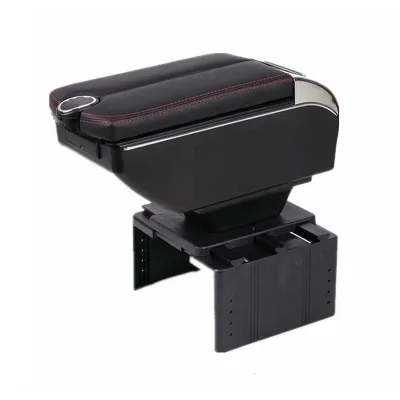 Universal Car Center Console Box Auto Multi Storage Box Organizer Double Door With USB for Most of Car