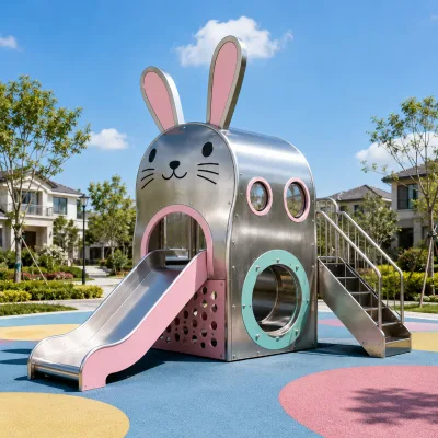 Rabbit Shape Outdoor Playground 304 Stainless Steel Slide