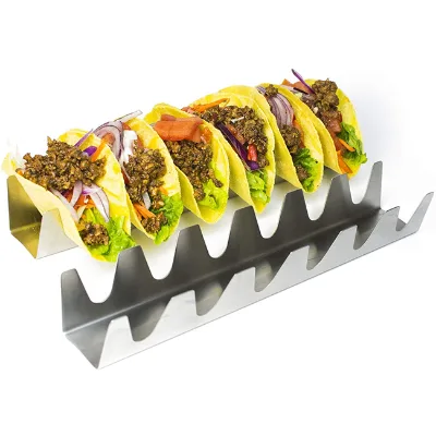 Mexican Taco Trays Food Plate Tortilla Pancake Racks Stainless Steel Taco Holder