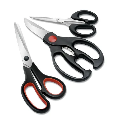 Household Multifunction Stainless Steel Stationery & Kitchen Scissors Set of 3 DIY Snipping Scissors with 3-Year Warranty