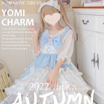 Wholesale Vestido Fall Lolita Dresses Cosplay Maid Blue Dress Cosplay Costume Uniform Staff
