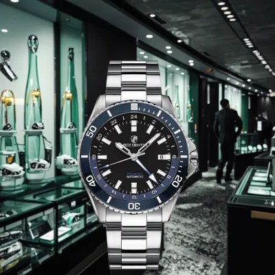 Luxury Men's Automatic Watch High Quality Hybrid Ceramic Bezel Black White 10ATM Waterproof Stainless Steel Analog Miyota