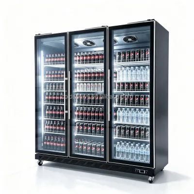 Panoramic Transparent All Glass Display Cabinet, Milk Tea Shop, Beverage Air-cooled Fresh-keeping Freezer