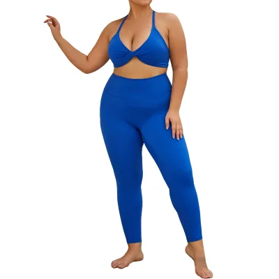 New Women Sports Gym Wear Plus Size Yoga Sets Women Top Fitness Gym Wear Workout Clothing Plus Size Activewear