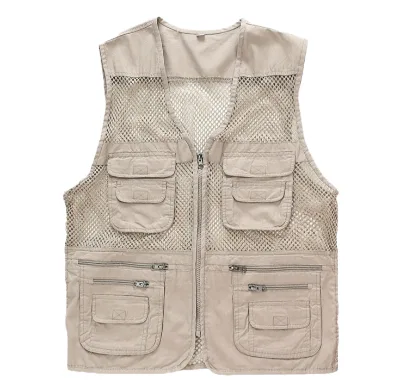 OEM Manufacturer Men's Breathable Polyester ANSI Class 1 Reflective Safety Features Multi-Pockets Sleeveless Vest