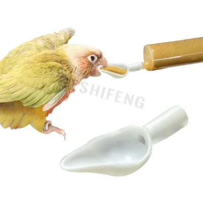 Wholesale Small 3.6cm White Pigeon Feeding Spoon Bird Feeding Spoon Plastic Parrot Food Feeding Spoon