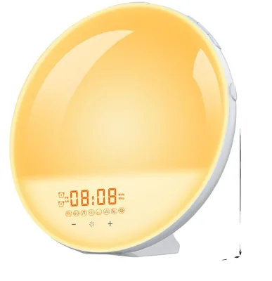 Manufacturer Promotion Hot Selling Children Adult Bedroom Intelligent Wake-Up Light LED Natural Simulation Sunrise Alarm Clock