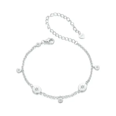 Simple Mans Star Tassel Bracelet for Men and Women Personality Fashion Trend S925 Sterling Silver Bracelet Jewelry