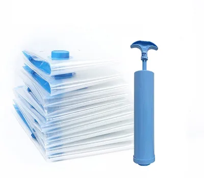 Vacuum Compression Storage Bags,Multi Size Space Saver Bags with Hand Pump,For Clothing Compression Bag Saving More Closet Space