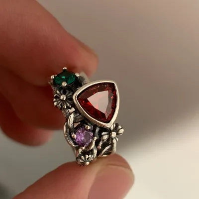 Vintage Irregular Geometric Zircon Ring Aesthetic Open Rings for Women Trendy Creative Finger Jewelry