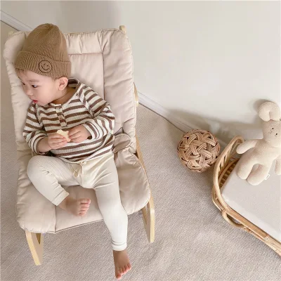 Korean Children's Clothing Autumn Style Simple Raglan Sleeve T-shirt Boys and Girls Casual Versatile Knitting Top