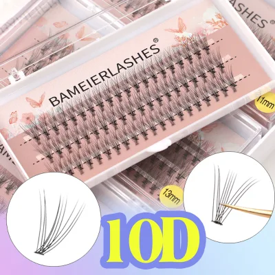 Pre-made Lash Trays 0.03 0.10 mm 10D Ultra Dark Russian False Volume Short Stem Premade Eyelash Extension