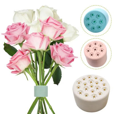 Wholesale Silicone Adjustable Size Flower Stem Support Rotary Flower Arranger Household Flower Arranging Tool