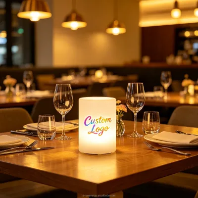 Luxury Hospitality Grade Cordless Lamp Plastic 16RGB with Rechargeable Custom logo Lampshade for Dining Wedding Hotel Decor Lamp
