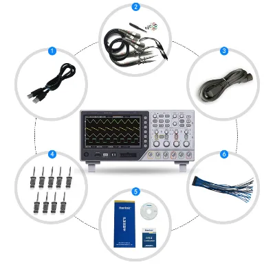 4 Channel 70MHz 1GSa/s Oscilloscope Scope Meter 1M Record Length 8 Channel Logic Analyzer 2in1 USB 7" TFT LCD 800x480 MSO5074F