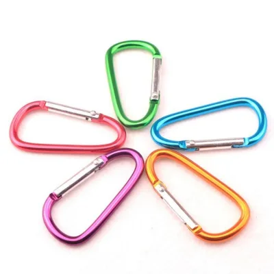 Customized Logo Safety Heavy Duty Small Lock Carabiner Colourful Steel Carabiner Hook Multi Functional D-Type Rotating Carabiner