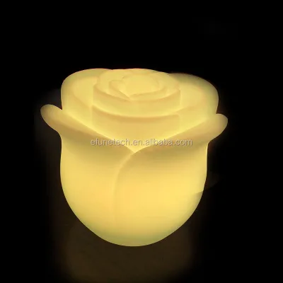 Remote Control RGB Color Changing Cordless Led Rose Table Light Garden Yard Park Decorative Luxury Plastic Outdoor 3D Rose Lamp