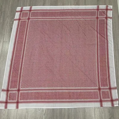 Arab Muslim Men Head Scarf Custom Logo SquarePolyester Custom Design Dubai Shemagh High Quality Muslim Men Traditional Headscarf