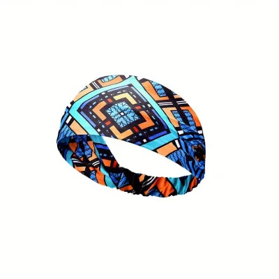 African Boho Hair Print Headband for Women Yoga Sports Baby Hair Band Elastic Turban Head Wrap for Women Bridal Hair Accessories