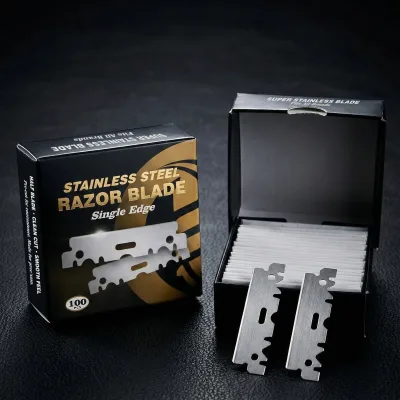 High Quality Durable Blade 100 Pcs/Box Half Stainless Steel Safety Razor Blade