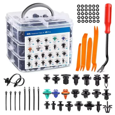 680pcs Auto Fastener Clip Mixed Car Body Push Retainer Pin Rivet Bumper Door Trim Panel Retainer Fastener Kit Car Accessories