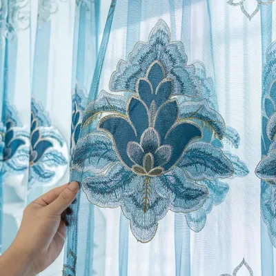 Guaranteed Quality Unique Simple Style Hotel Window Curtain Fabric Embroidered Blackout Curtains for the Living Room