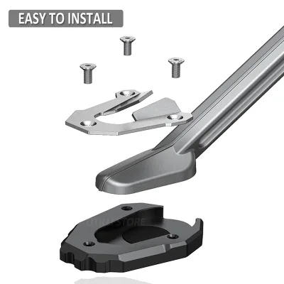 2026 Hot Sale High Quality Durable Aluminum Motorcycle Lower Side Stand Pad Enlarged Anti-Slip Kickstand Plate WNK-0030 for