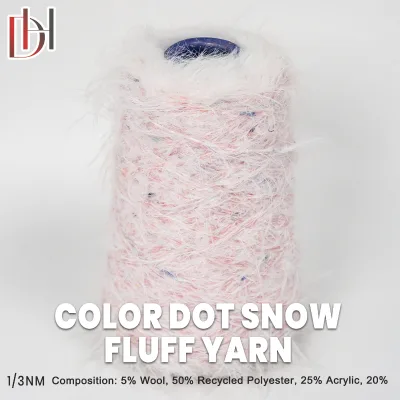 Dihong Pink Base Multi Color Speckled Snow Fluff Soft Plush Feather Yarn Model DHSX194-yh for Autumn Winter Garment Long Hair