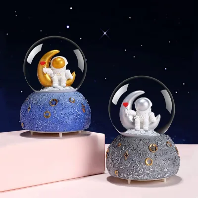 8*8*12cm Fashion Cartoon Space Design Bedside Decorative Glass Music Box