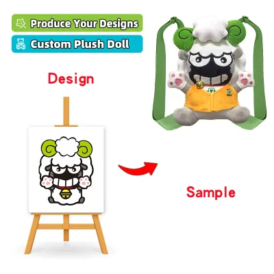 New Customized Fashion Cute and Safe Plush Backpacks With Plush Doll